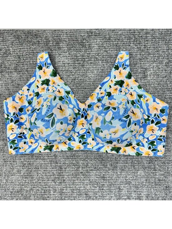 knix Other - Knix Bra XXXL++ Revolution V-Neck Wireless Blue Floral Moisture Wicking Comfort